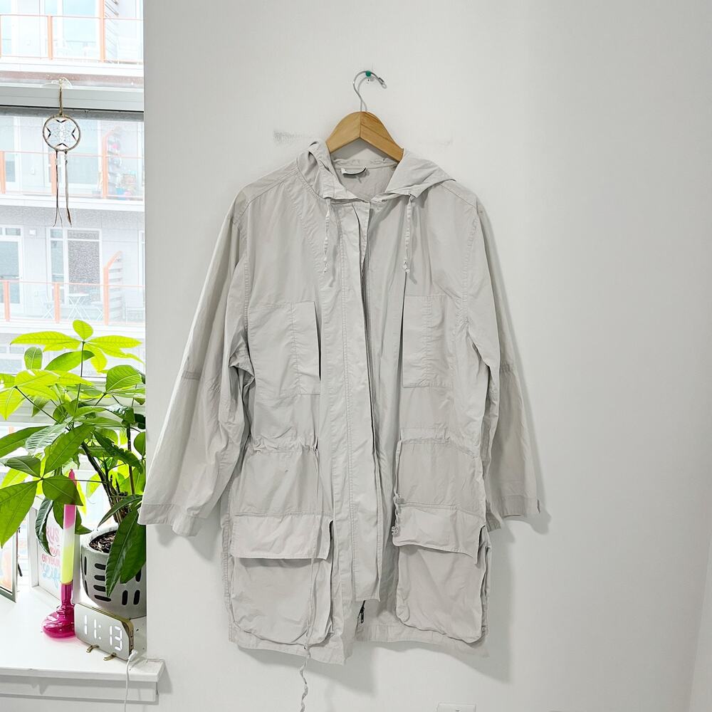 Equipment Gray Zip Rain Jacket Size Small